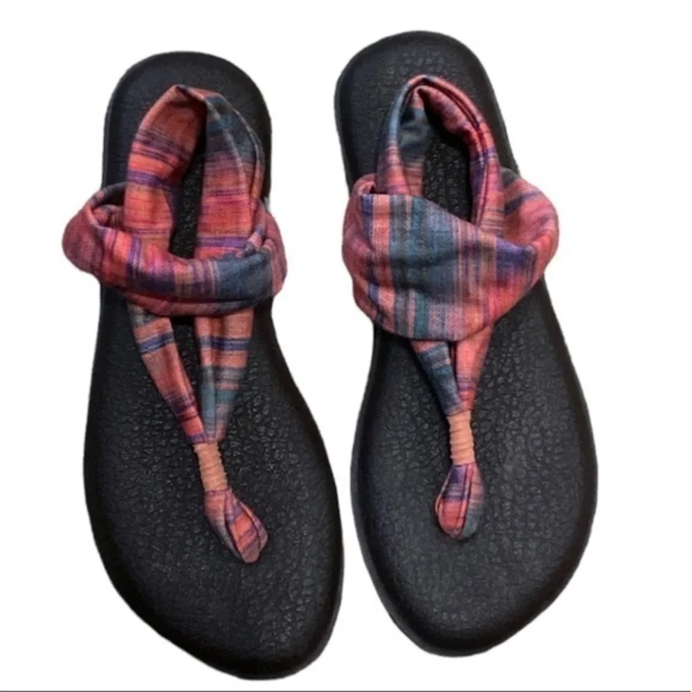 Sanuk Women’s Yoga Slingback Sandals Pink Multicolor Size‎ 9